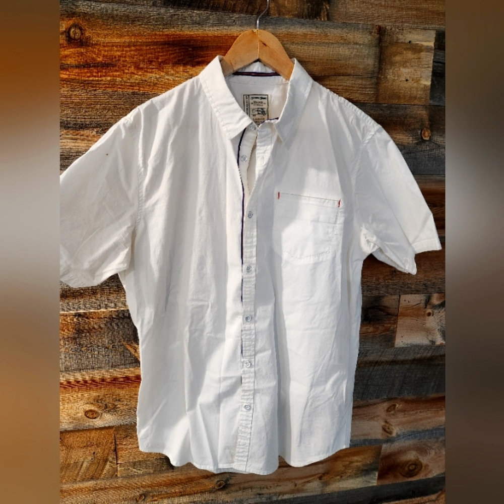 Alexander Julian Colours Men's Cotton Shirt Short Sleeve White Size L